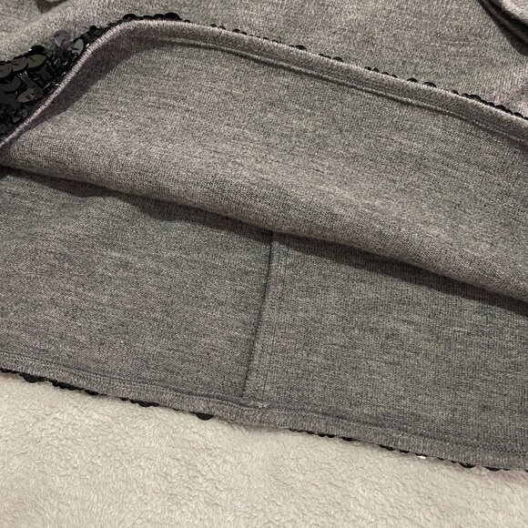 Vera Wang Long Sleeve Wool Dress Sequin Hem Size 8 - Picture 6 of 14